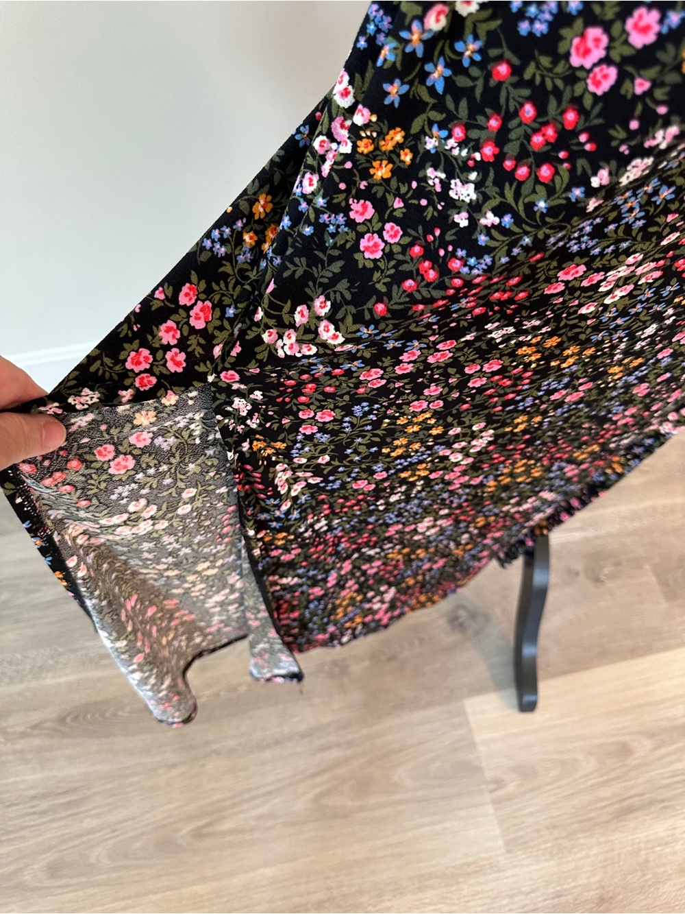 No Boundaries Black Floral Maxi Dress lightly padded cups size M - Picture 4 of 11
